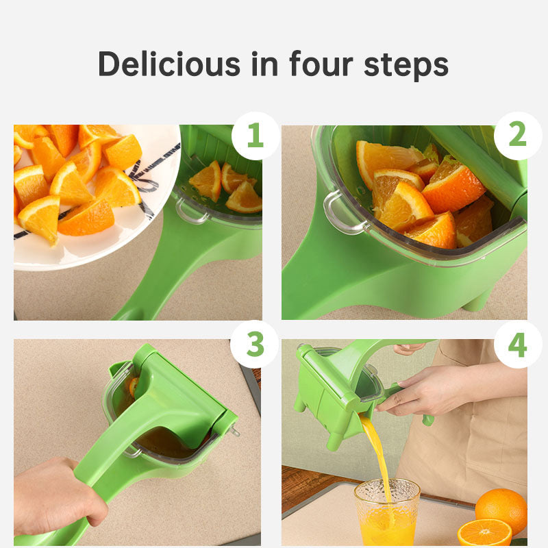Multifunctional manual juicer suitable for oranges, lemons, watermelons and much more. Made of Polypropylene (PP) a Safe and Strong material.